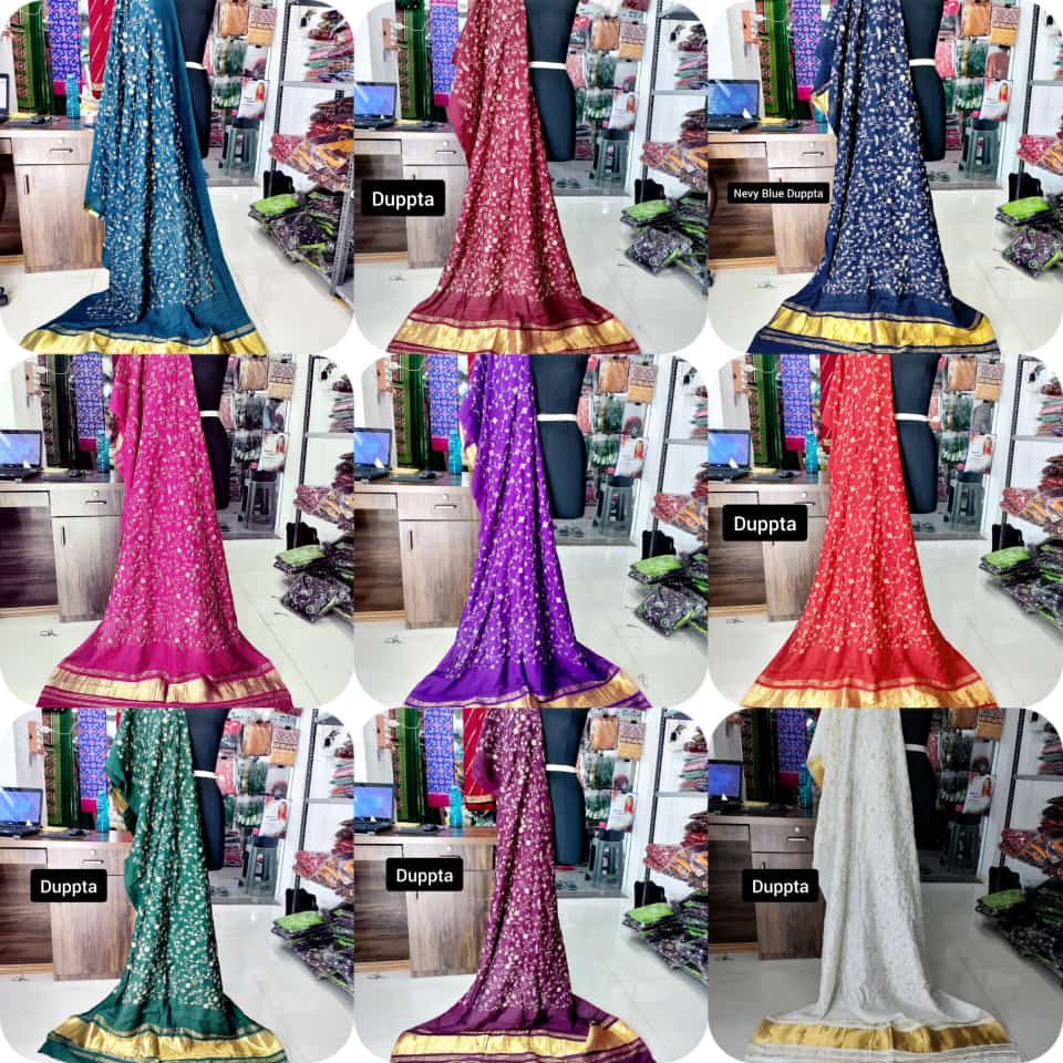 Lagadi Patta Work Chandery Silk Designer Dupatta Wholesale Online